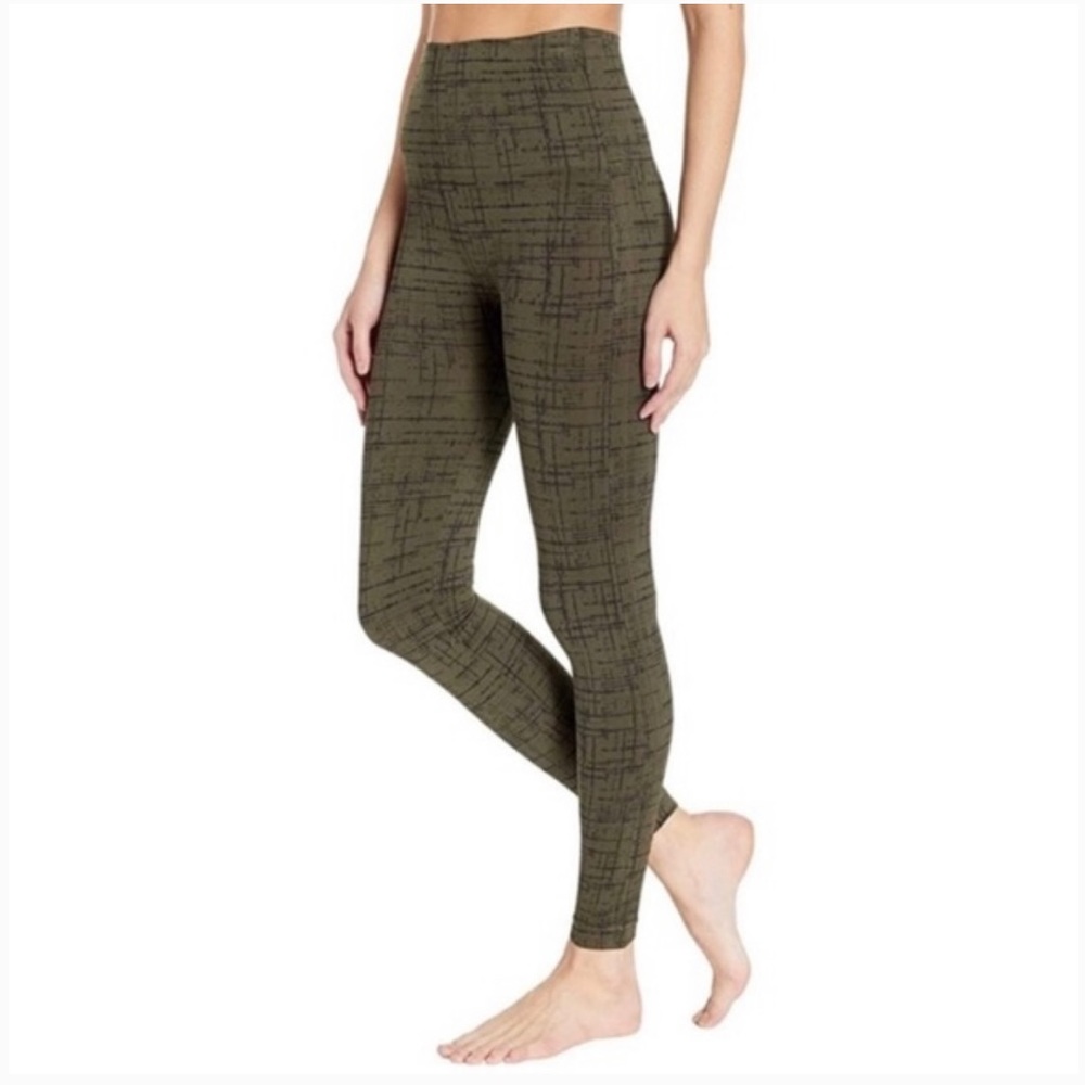 Spanx Womens Size Medium Green Crosshatch Seamless High Waisted Legging Slimming